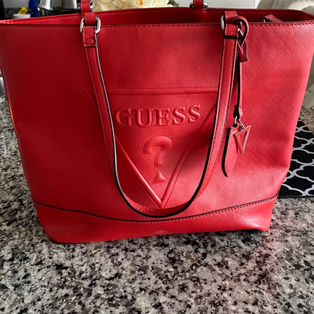 Red leather Medium tote
